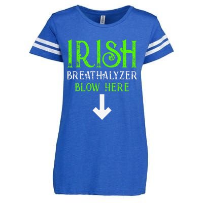 Funny Irish Breathalyzer Blow Here Saint Patricks Day Party Enza Ladies Jersey Football T-Shirt