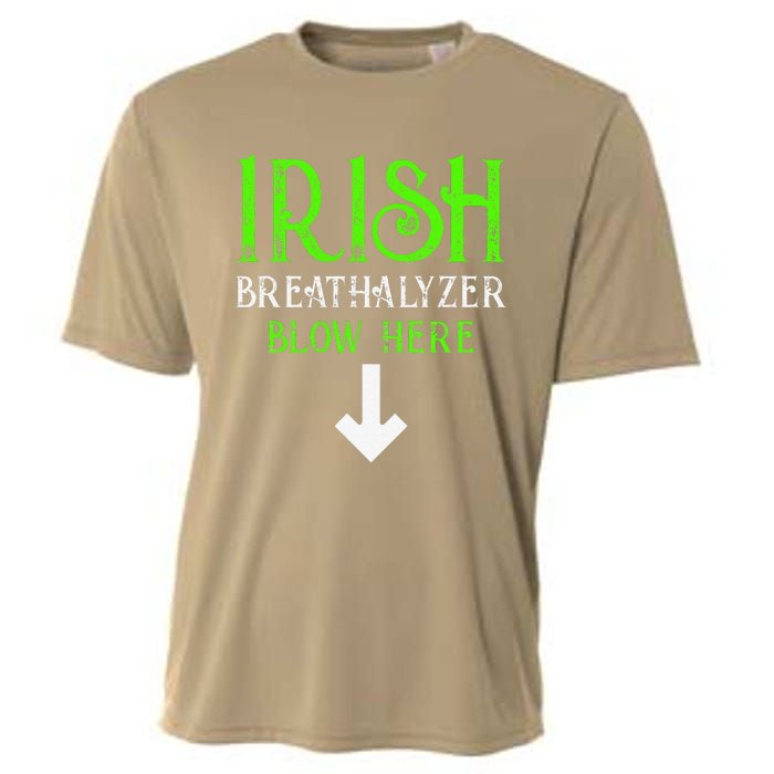 Funny Irish Breathalyzer Blow Here Saint Patricks Day Party Cooling Performance Crew T-Shirt