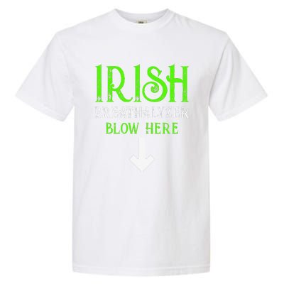 Funny Irish Breathalyzer Blow Here Saint Patricks Day Party Garment-Dyed Heavyweight T-Shirt