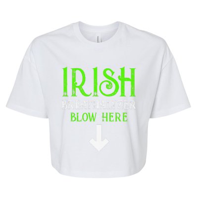 Funny Irish Breathalyzer Blow Here Saint Patricks Day Party Bella+Canvas Jersey Crop Tee