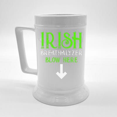 Funny Irish Breathalyzer Blow Here Saint Patricks Day Party Beer Stein