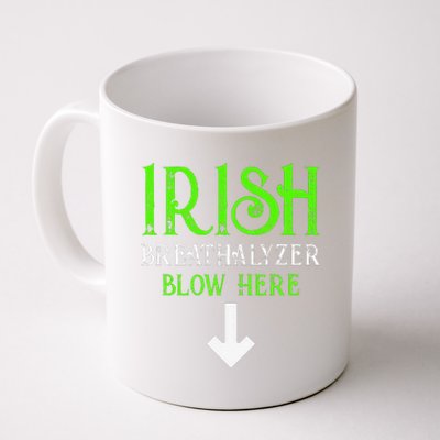 Funny Irish Breathalyzer Blow Here Saint Patricks Day Party Coffee Mug