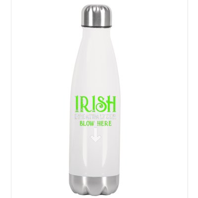 Funny Irish Breathalyzer Blow Here Saint Patricks Day Party Stainless Steel Insulated Water Bottle