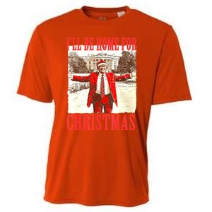 Funny ILl Be Home For Christmas Santa Trump Xmas 2024 Gift Cooling Performance Crew T-Shirt