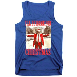 Funny ILl Be Home For Christmas Santa Trump Xmas 2024 Gift Tank Top