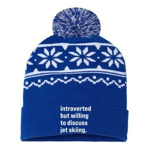 Funny Introverted But Willing To Discuss Jet Skiing Cute Gift USA-Made Snowflake Beanie