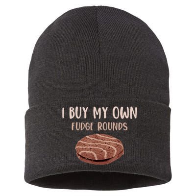 Funny I Buy My Own Fudge Rounds Vintage Fudge Rounds Gift Sustainable Knit Beanie