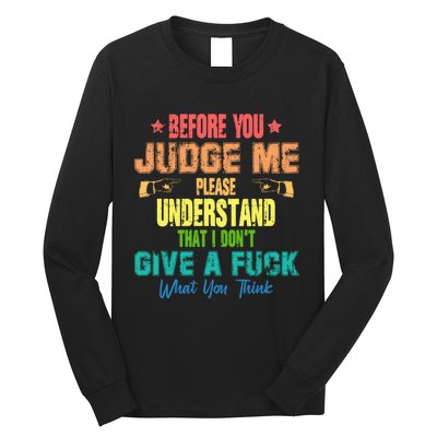 Funny Introvert Before You Judge Me Vintage Long Sleeve Shirt