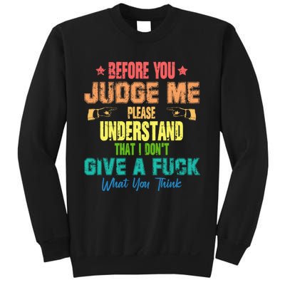 Funny Introvert Before You Judge Me Vintage Sweatshirt