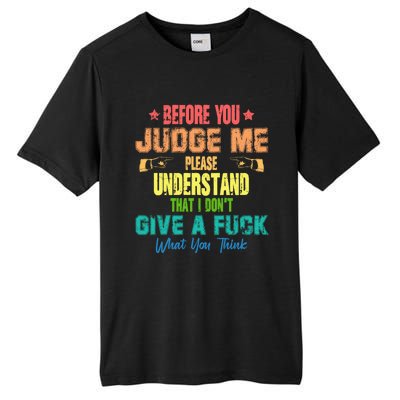 Funny Introvert Before You Judge Me Vintage Tall Fusion ChromaSoft Performance T-Shirt