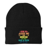 Funny Introvert Before You Judge Me Vintage Knit Cap Winter Beanie