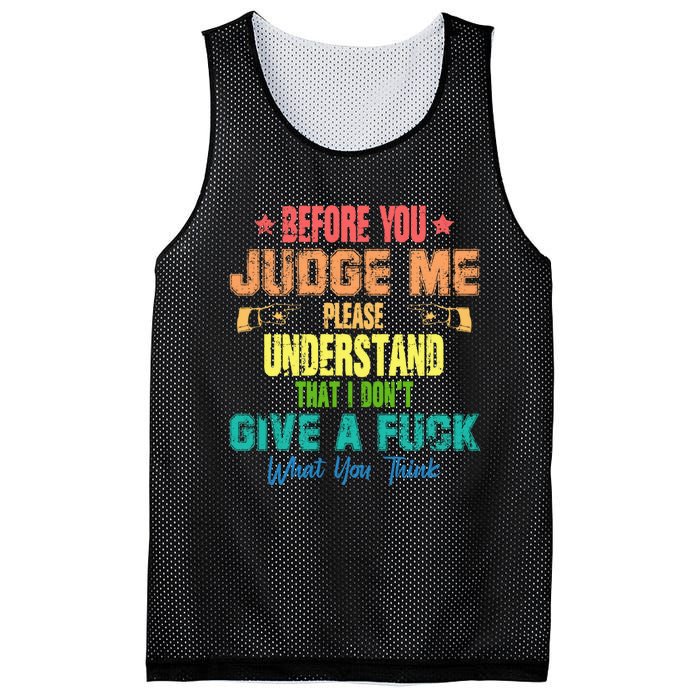 Funny Introvert Before You Judge Me Vintage Mesh Reversible Basketball Jersey Tank