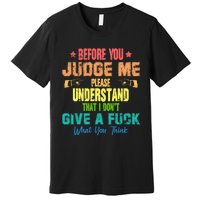 Funny Introvert Before You Judge Me Vintage Premium T-Shirt