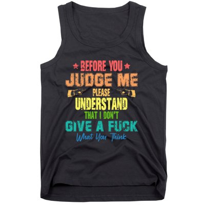 Funny Introvert Before You Judge Me Vintage Tank Top