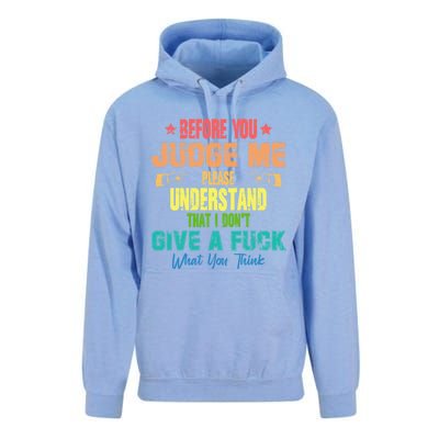 Funny Introvert Before You Judge Me Vintage Unisex Surf Hoodie