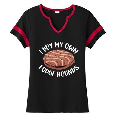 Funny I Buy My Own Fudge Rounds Vintage Fudge Rounds Ladies Halftime Notch Neck Tee