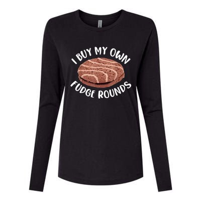 Funny I Buy My Own Fudge Rounds Vintage Fudge Rounds Womens Cotton Relaxed Long Sleeve T-Shirt