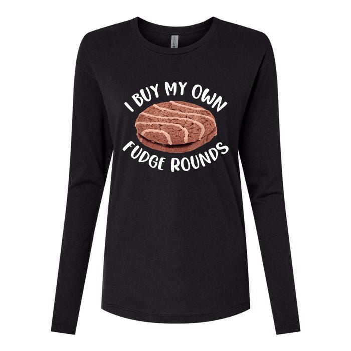 Funny I Buy My Own Fudge Rounds Vintage Fudge Rounds Womens Cotton Relaxed Long Sleeve T-Shirt