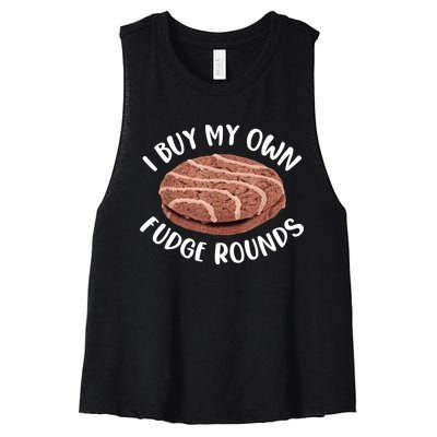 Funny I Buy My Own Fudge Rounds Vintage Fudge Rounds Women's Racerback Cropped Tank