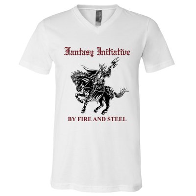 Fantasy Initiative By Fire And Steel V-Neck T-Shirt