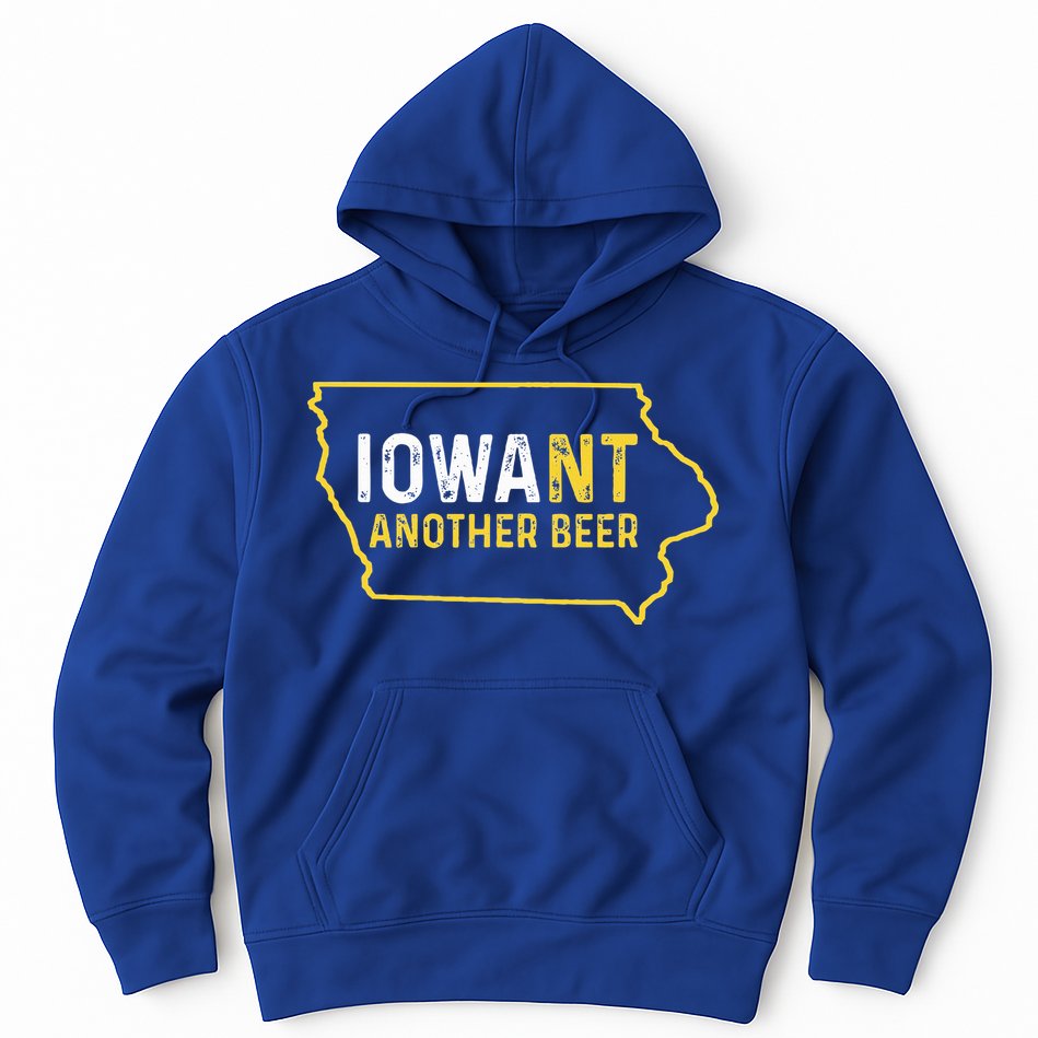 Funny Iowa Beer Distressed Iowa State Map Hoodie