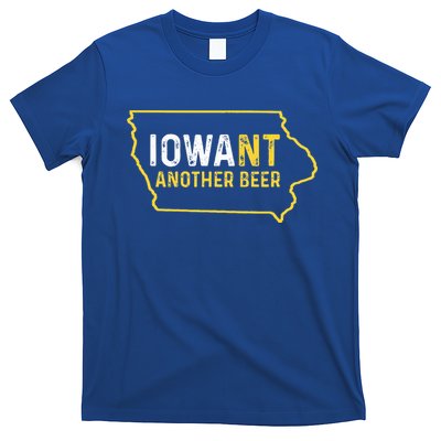 Funny Iowa Beer Distressed Iowa State Map T-Shirt