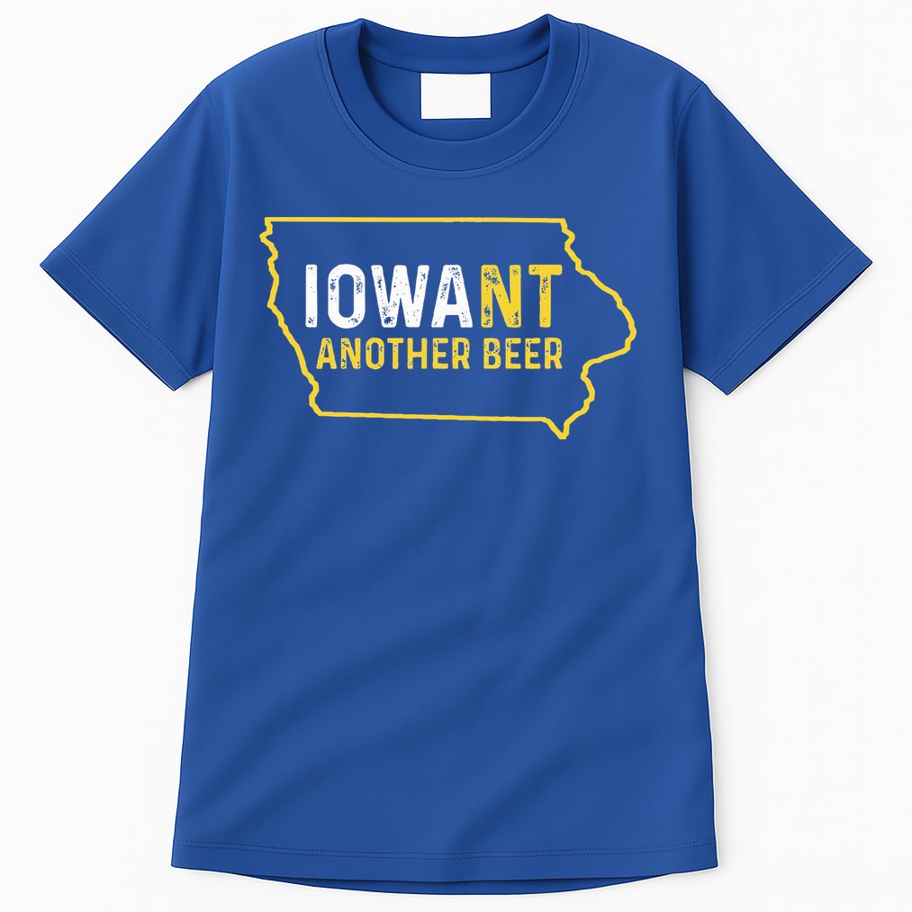 Funny Iowa Beer Distressed Iowa State Map Tall T-Shirt