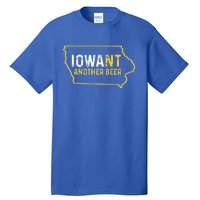 Funny Iowa Beer Distressed Iowa State Map Tall T-Shirt