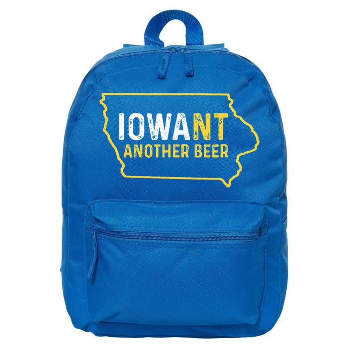 Funny Iowa Beer Distressed Iowa State Map 16 in Basic Backpack