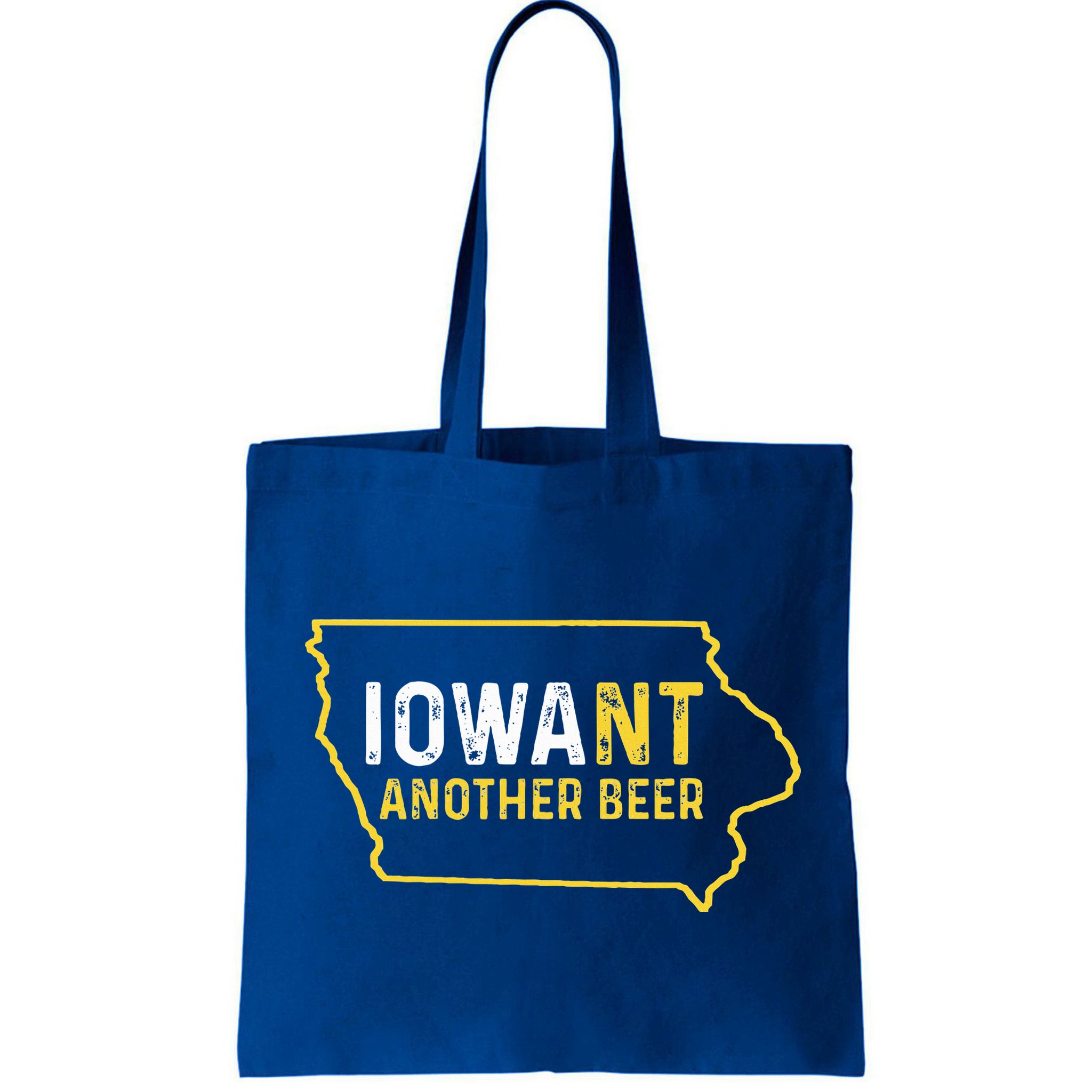 Funny Iowa Beer Distressed Iowa State Map Bag