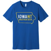 Funny Iowa Beer Distressed Iowa State Map Premium T-Shirt