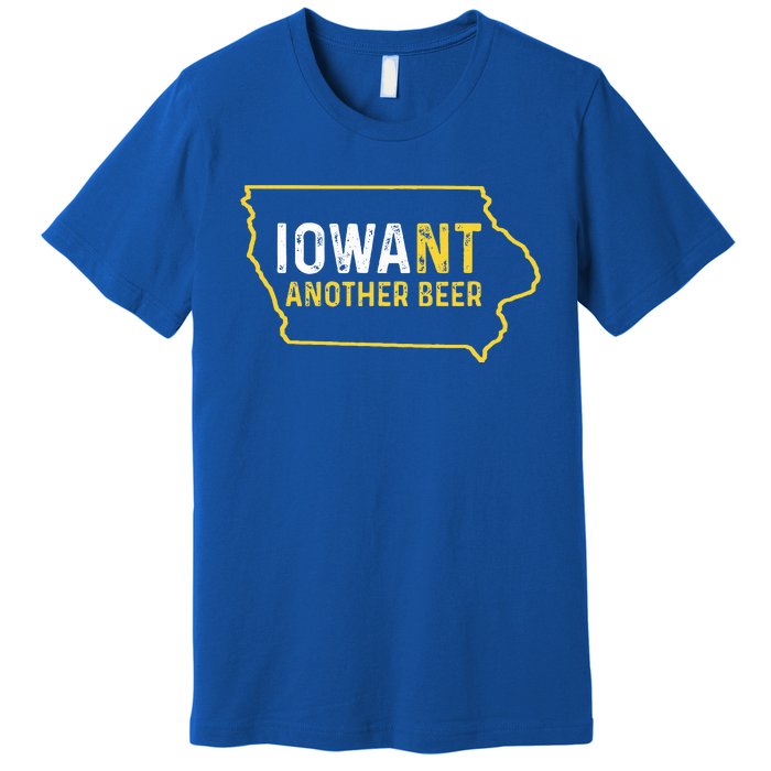 Funny Iowa Beer Distressed Iowa State Map Premium T-Shirt