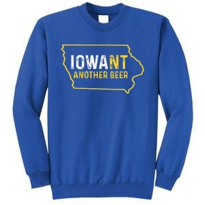 Funny Iowa Beer Distressed Iowa State Map Tall Sweatshirt