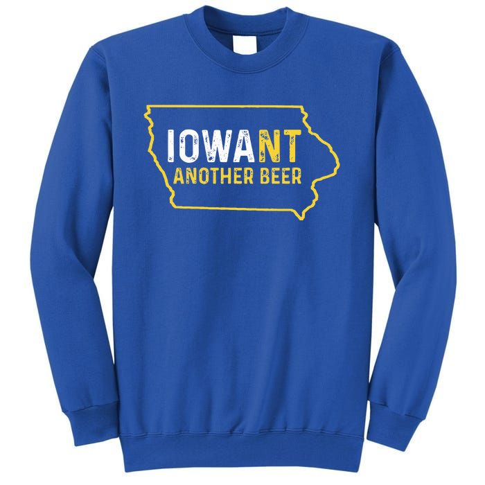 Funny Iowa Beer Distressed Iowa State Map Tall Sweatshirt