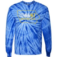 Funny Iowa Beer Distressed Iowa State Map Tie-Dye Long Sleeve Shirt