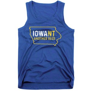 Funny Iowa Beer Distressed Iowa State Map Tank Top