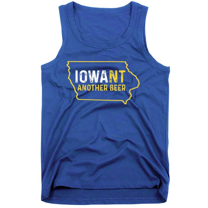 Funny Iowa Beer Distressed Iowa State Map Tank Top