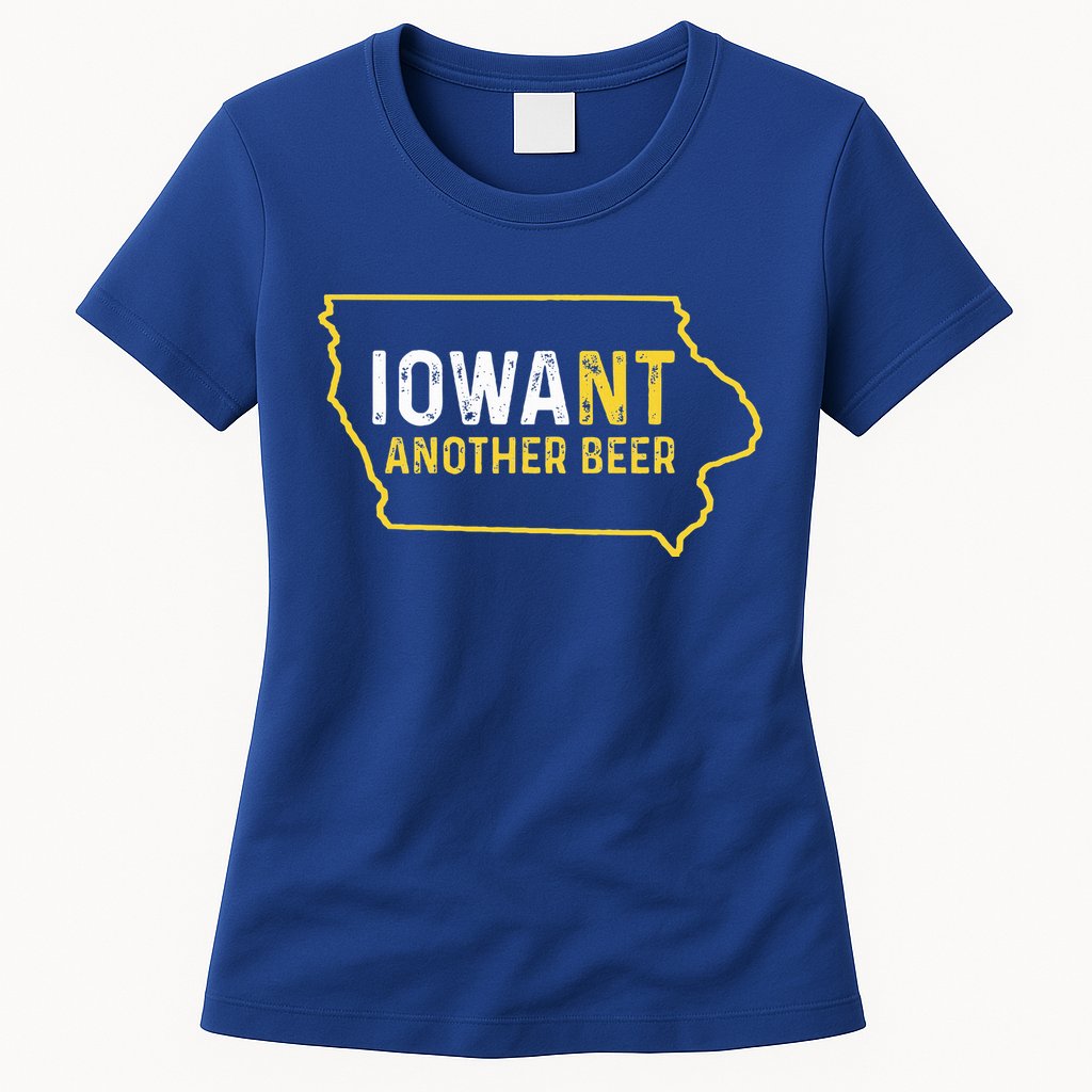 Funny Iowa Beer Distressed Iowa State Map Womens T-Shirt