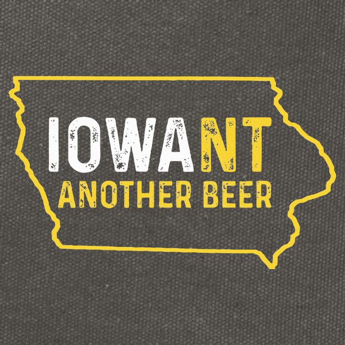 Funny Iowa Beer Distressed Iowa State Map Cotton Canvas Backpack