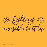 Fighting Invisible Battles Invisible Illness Awareness Pom Pom 12in Knit Beanie