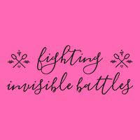 Fighting Invisible Battles Invisible Illness Awareness Stripe Pom Pom Beanie