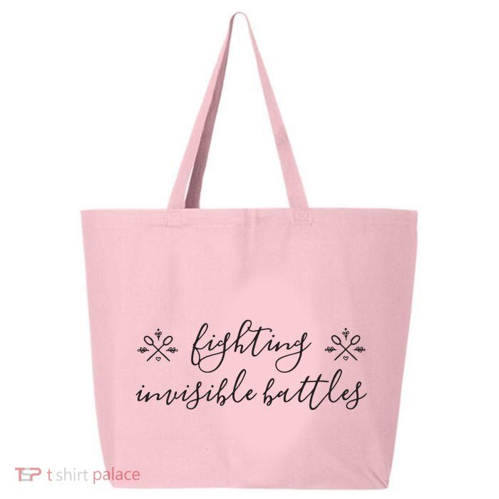 Fighting Invisible Battles Invisible Illness Awareness 25L Jumbo Tote