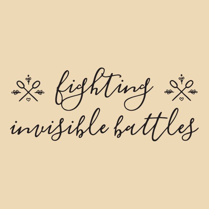 Fighting Invisible Battles Invisible Illness Awareness Bag