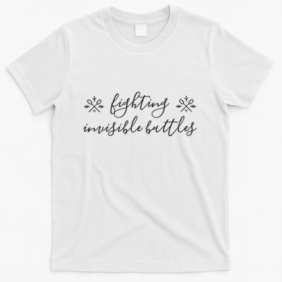 Fighting Invisible Battles Invisible Illness Awareness T-Shirt