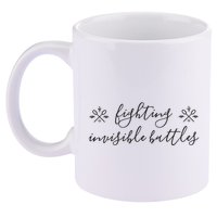 Fighting Invisible Battles Invisible Illness Awareness 11oz C Handle Ceramic Mug