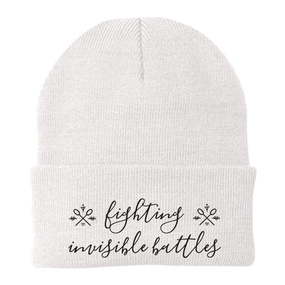 Fighting Invisible Battles Invisible Illness Awareness Beanie