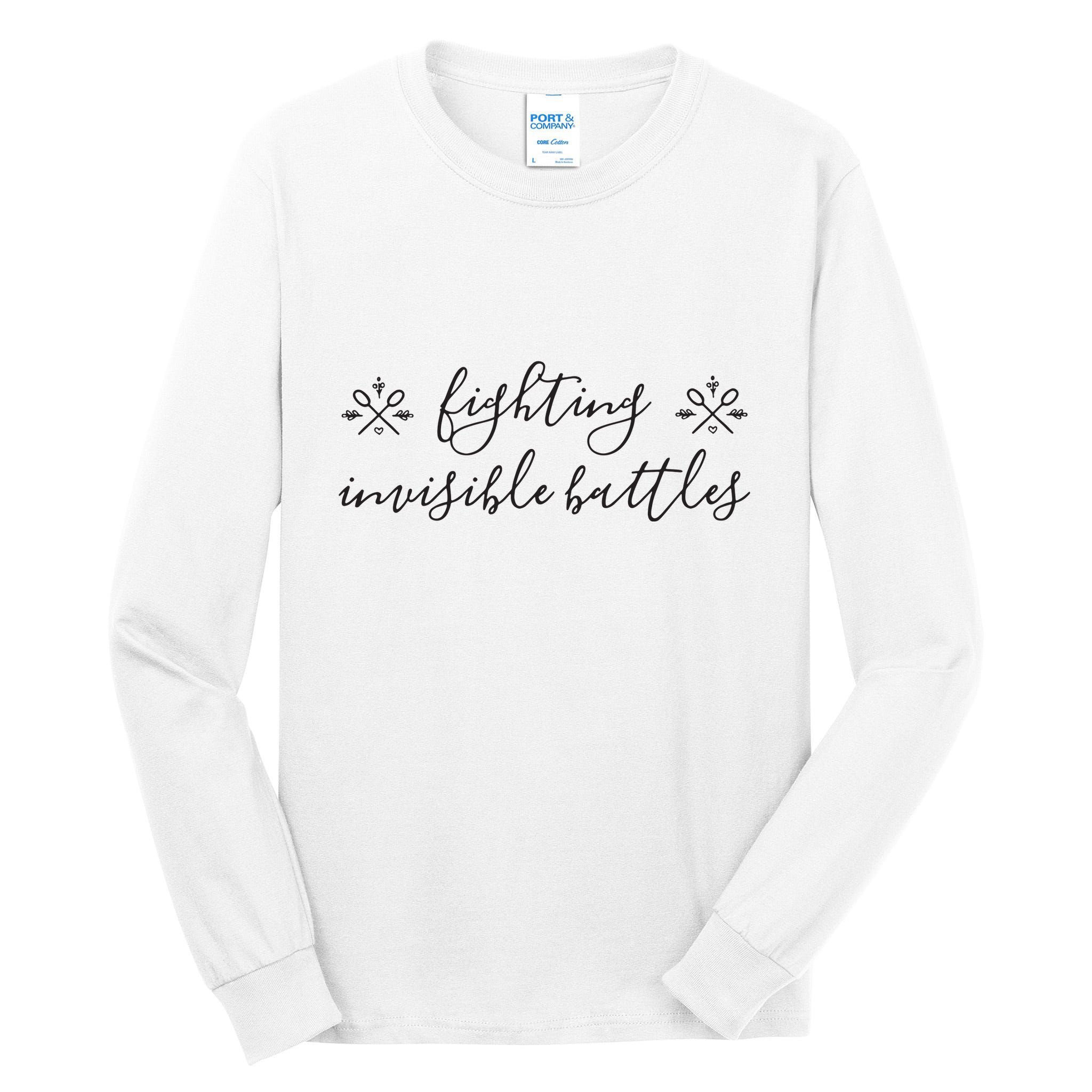 Fighting Invisible Battles Invisible Illness Awareness Tall Long Sleeve T-Shirt