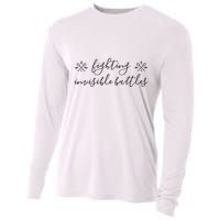 Fighting Invisible Battles Invisible Illness Awareness Cooling Performance Long Sleeve Crew