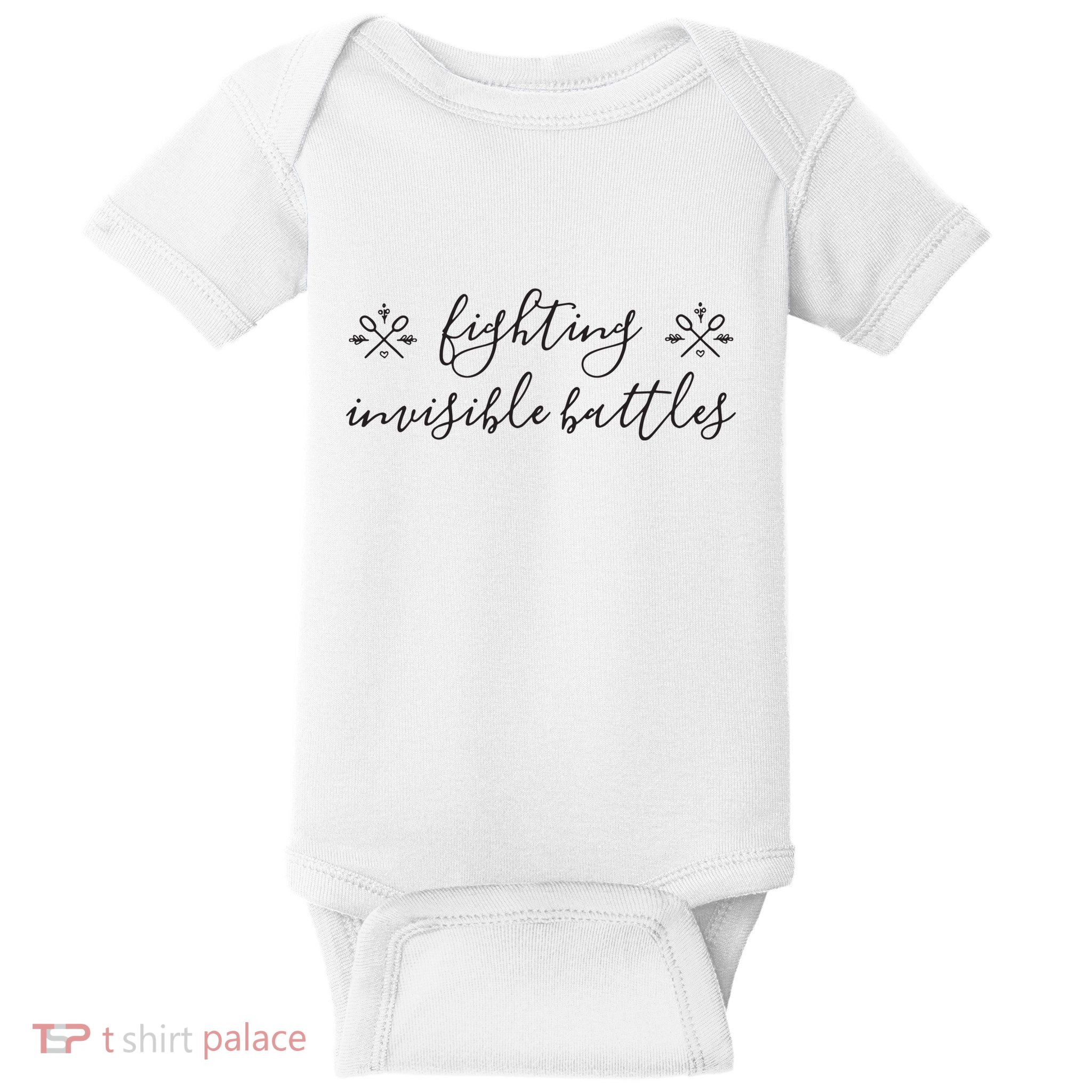 Fighting Invisible Battles Invisible Illness Awareness Baby Bodysuit