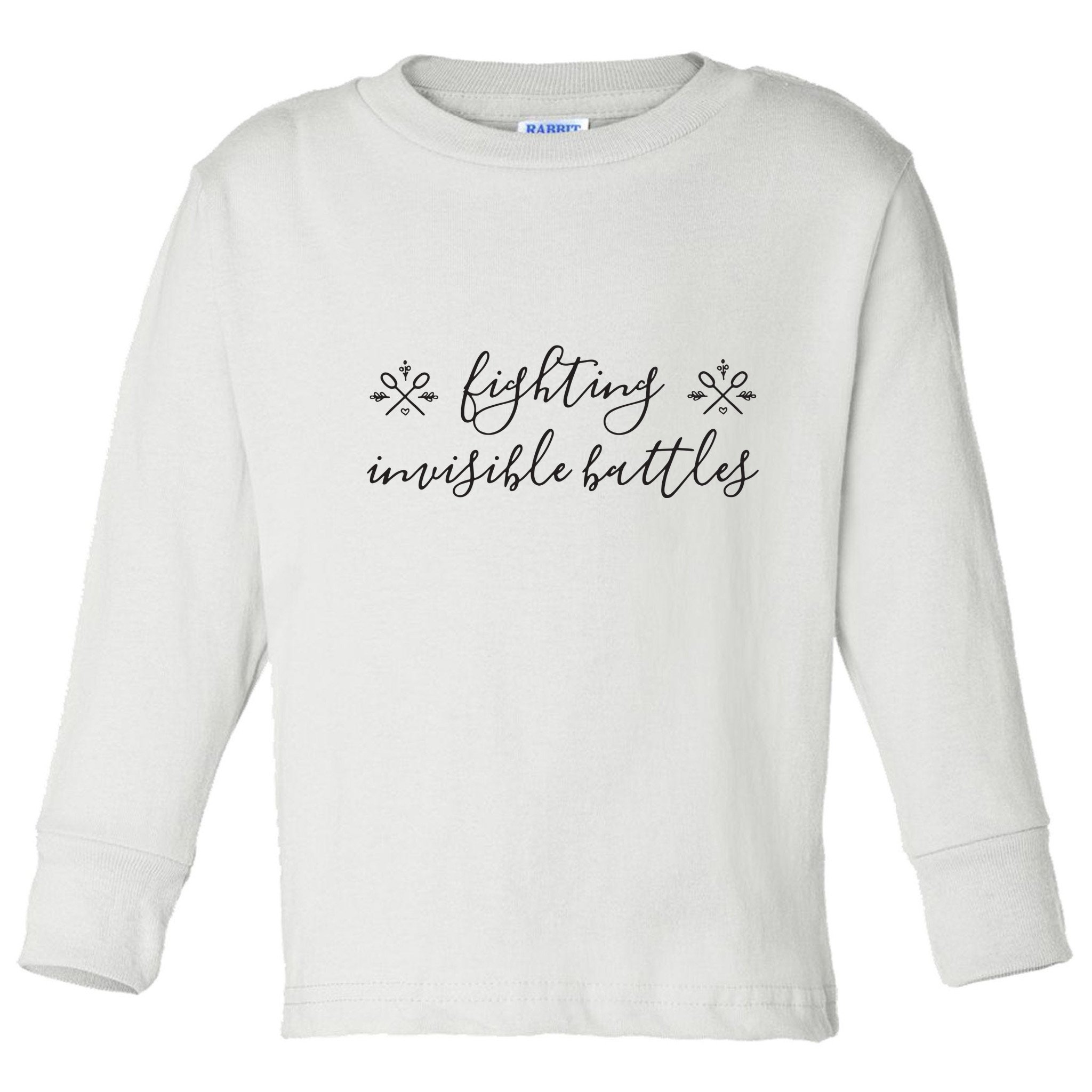 Fighting Invisible Battles Invisible Illness Awareness Toddler Long Sleeve Shirt